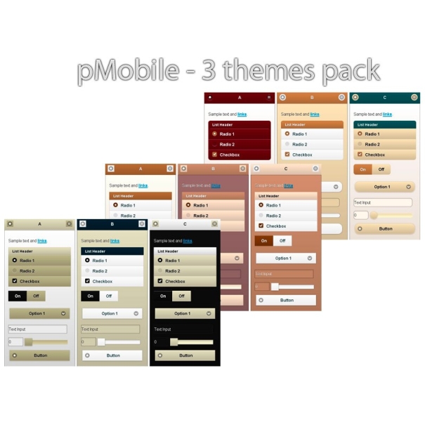 pMobile 3 thèmes pack - Brown