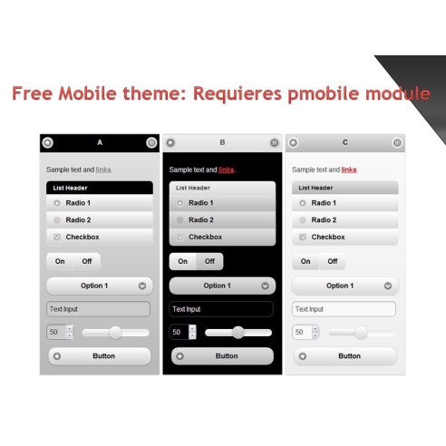 Free mobile theme for Pmobile