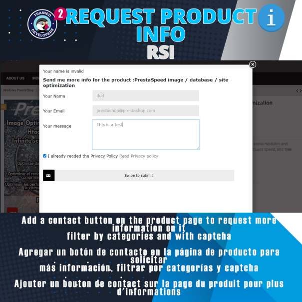 Request product info (GDPR conpatible)