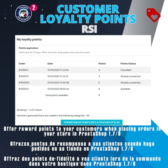 Loyalty Points PrestaShop 1.7/8