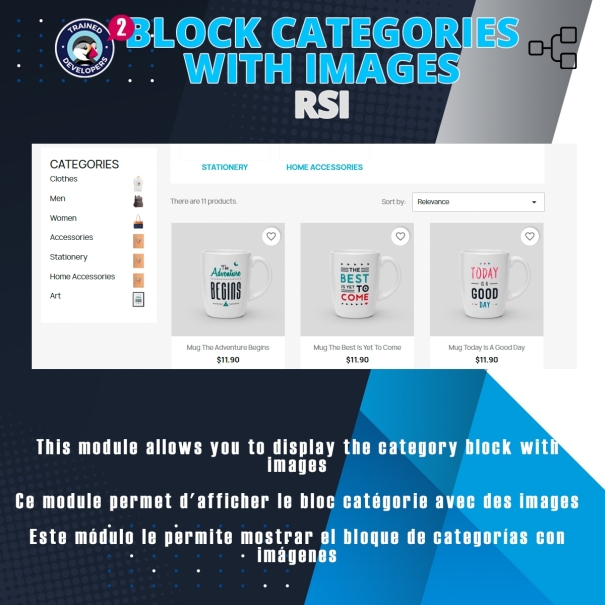 Block categories with image