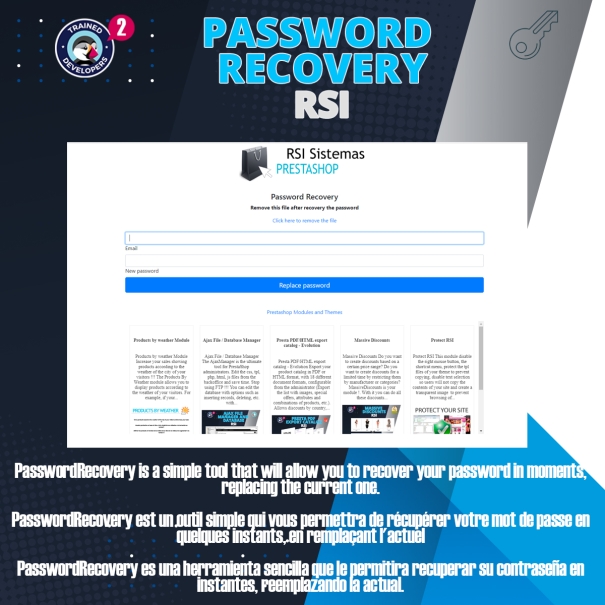 PrestaShop Password Recovery